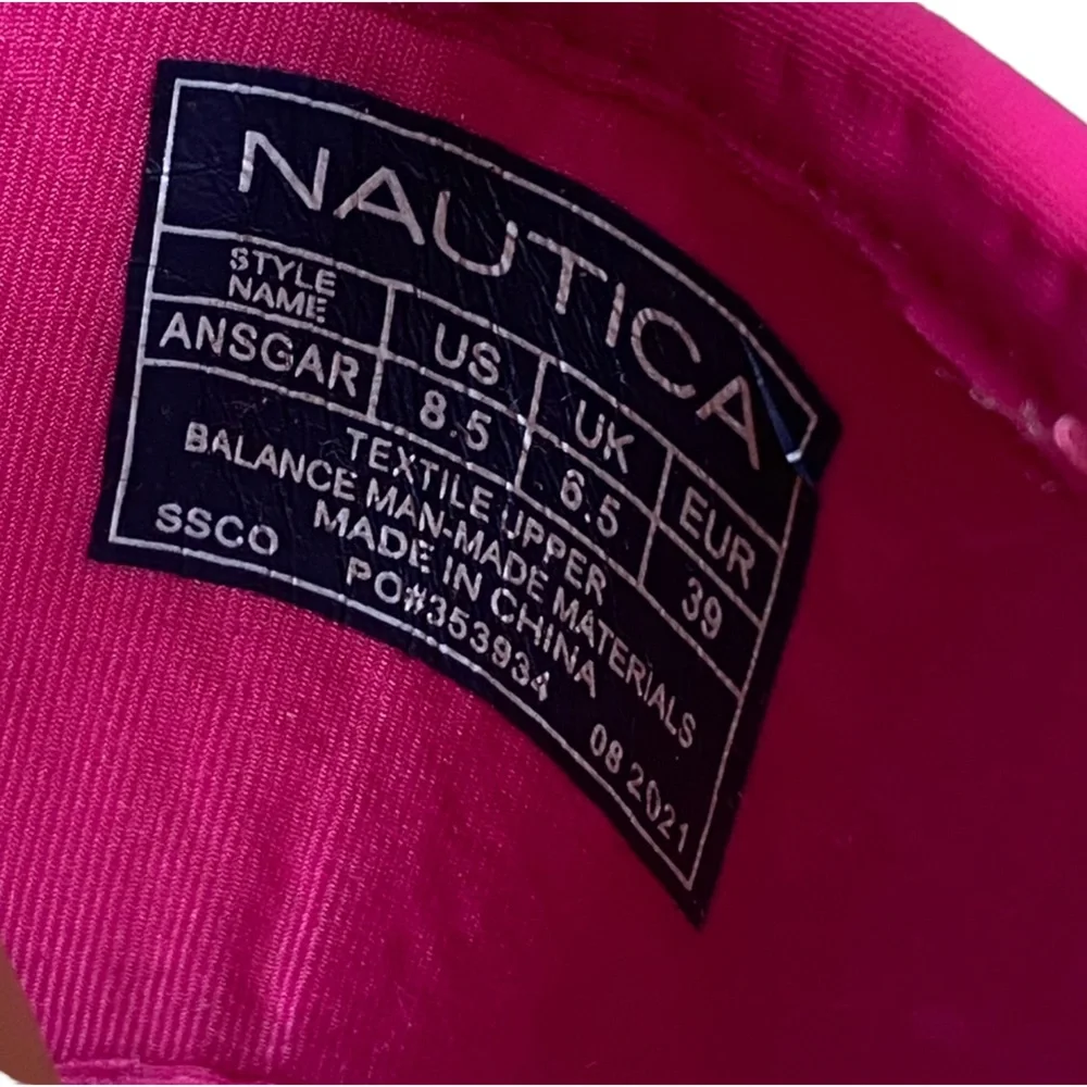 Nautica espadrilles pink nylon Womens size‎ 8.5